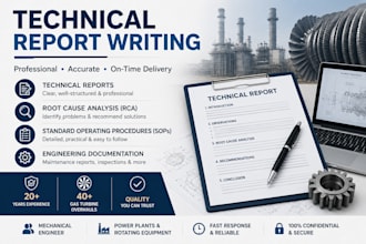 write professional mechanical engineering reports and rca