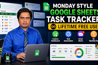 build a monday style google sheets task tracker with lifetime use