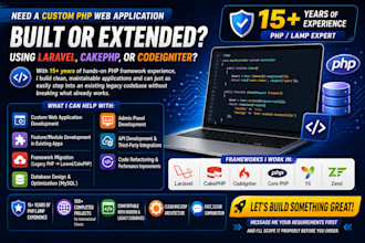 develop laravel, cakephp, codeigniter, wordpress
