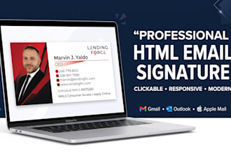 design a professional clickable HTML email signature