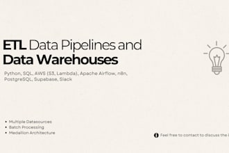 build etl data pipelines and data warehouses using python, AWS, airflow
