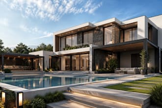 design exterior interior of your villa cabin pergola house facade and apartment