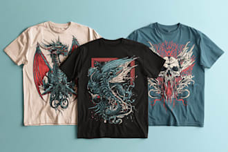 illustrate custom t shirt and typography t shirt design