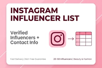 build a niche targeted instagram influencer list with contact details