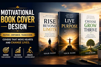 design a motivational book cover for life coaches and speakers