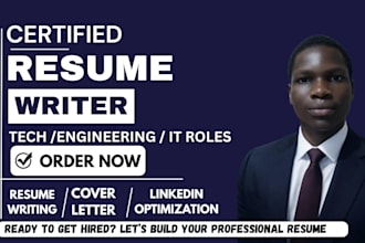 write your professional resume for IT, cybersecurity, software engineer and tech