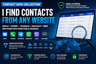 scrape websites to collect b2b leads, emails and contact information automated