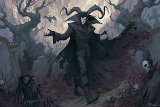draw horror character design illustration