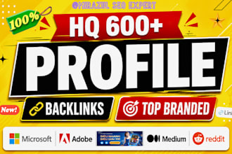 create top branded high authority profile backlinks