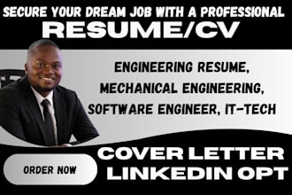 write a professional engineering, mechanical, software and IT resume
