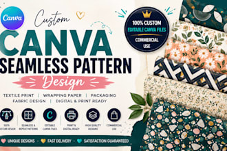 canva seamless pattern design geometric pattern textile fabric print design