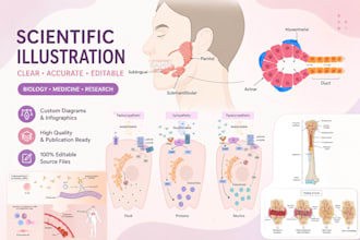 professional medical illustration, scientific diagrams