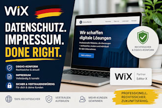 set up dsgvo, datenschutz, and impressum correctly on your wix site