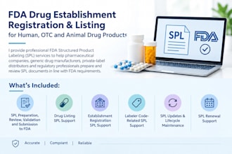 handle fda otc, rx and animal drug registration and listing