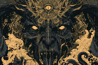 make fantasy vintage horror character for t shirt