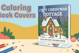 design a bold and easy coloring book cover for KDP