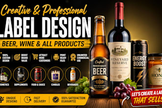 design creative beer labels, wine labels, and all products