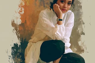 draw or paint artistic portrait of you