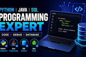 do python, java and sql programming tasks