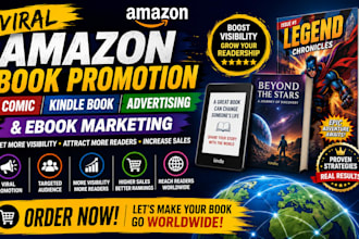 viral amazon book promotion, comic, kindle book advertising and ebook marketing