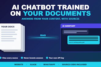 build ai chatbot, rag chatbot and ai assistant trained on your data