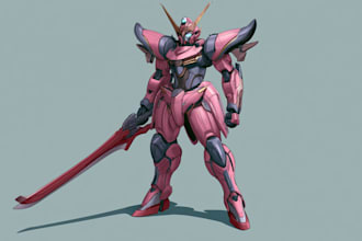 make a mecha robot art and illustration
