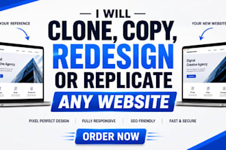 clone website, redesign website, duplicate website or copy website