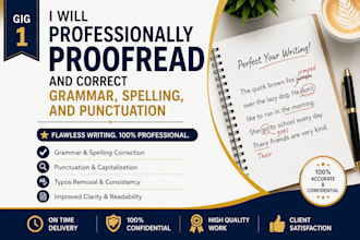 proofread and correct grammar, spelling, and punctuation