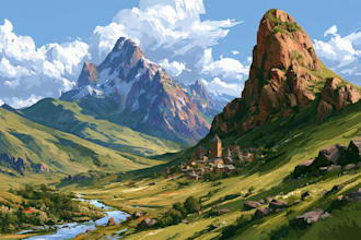 paint landscape in oil painting