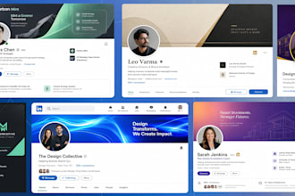 create modern youtube, website and linkedin banner designs