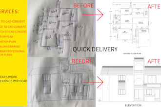 convert PDF, blueprint or image to autocad dwg floor plan