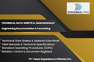 format technical data sheets, o and m manuals, and engineering documents
