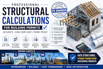 provide structural calculations for building permits in tx fl ca wa co