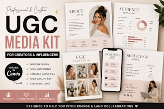 design a professional canva ugc media kit for ugc creators and influencers