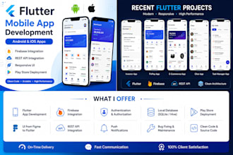 develop a flutter mobile app for android and ios