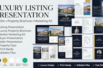 design luxury real estate brochure and property listing presentation, marketing