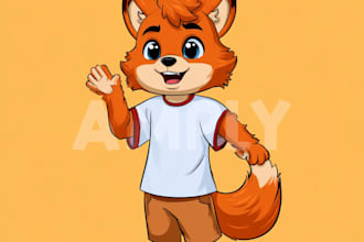 draw an eyecatchy mascot, animal cartoon character