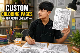 design adult KDP coloring book covers and interior pages