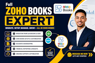 setup zoho books migration from quickbooks xero and bookkeeping on zoho books