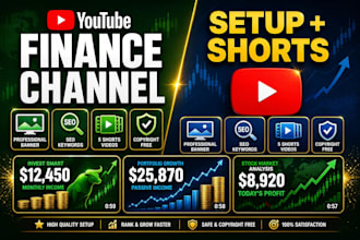 set up your finance youtube channel and create viral shorts