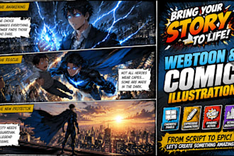 make custom webtoon panels ,comic in any language