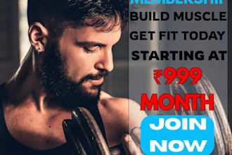 design professional gym and fitness social media posts using canva