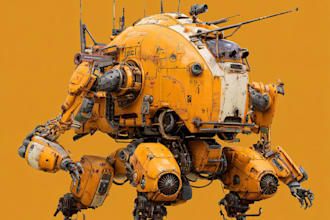 design sci fi mecha and robot concept art
