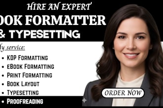 do ebook kindle document interior, and paperback formatting and clickable toc