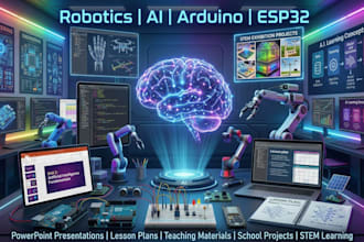teach robotics, ai, arduino, esp32 and stem ppts and lesson plans