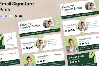 design modern business clickable html email signature for outlook, gmail, apple