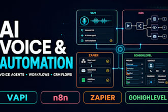 build vapi ai voice agent, n8n workflow automation, zapier and gohighlevel flows