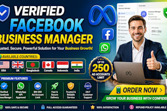 provide verified and unverified facebook business manager