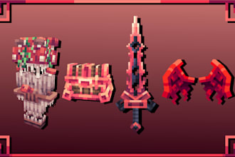 create blockbench 3d weapons, cosmetics, and furniture for minecraft