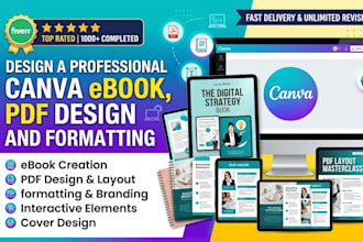 design a professional canva ebook, pdf design and formatting